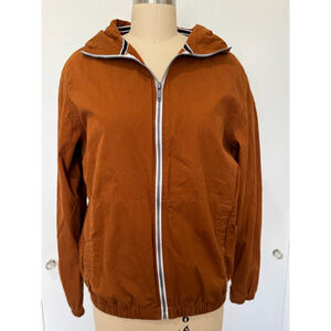 Men's Denim & Flower Brown zip front cotton Jacket Size S pockets